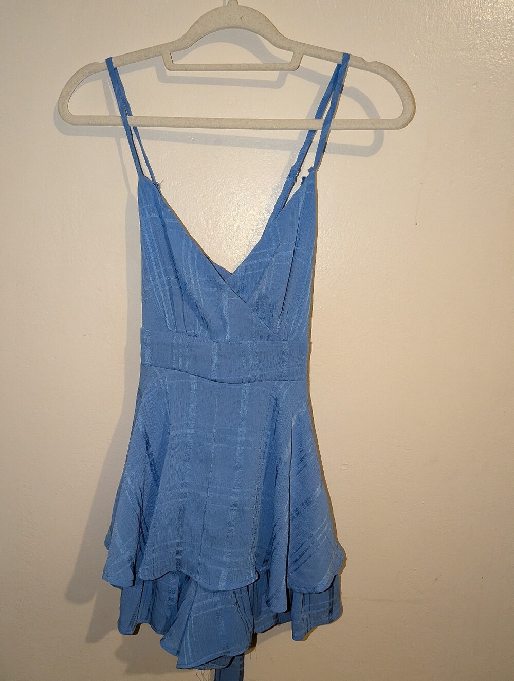 Blue Rain Light Blue High-Low Spaghetti Strap Romper Size M